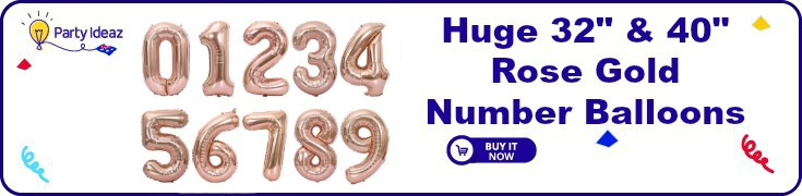 rose gold number balloons